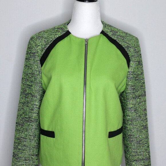 Helene Berman  London Hot Green Tweed Blazer Size S - Picture 9 of 12
